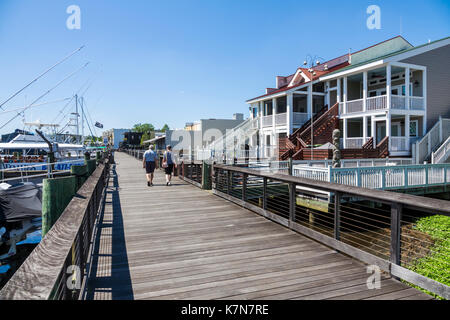 South Carolina, Georgetown, Lowcountry, quartiere storico, Harbourwalk, lungomare, passeggiata sul lungomare, SC170516050 Foto Stock