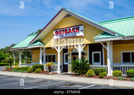 Myrtle Beach South Carolina, Outback Steakhouse, ristorante, ristoranti, cibo, caffè, edificio, esterno, parcheggio, vuoto, SC170516083 Foto Stock