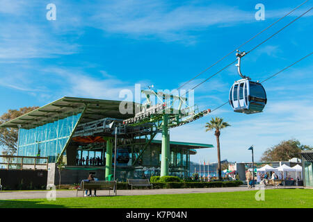 Stazione del teleferico funivia nella capitale Funchal, Madeira, Portogallo Foto Stock