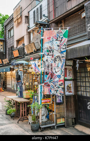 Antica via dello shopping dell'era Edo Dempoin dori con negozi tradizionali ad Asakusa, Tokyo, Giappone Foto Stock