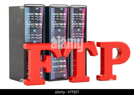 Server ftp il concetto. 3D rendering isolati su sfondo bianco Foto Stock