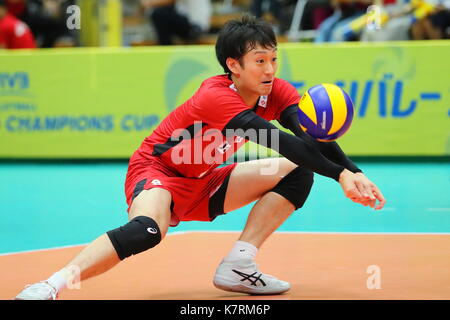 Masahiro yanagida (jpn), 16 settembre 2017 - pallavolo : fivb world grand Champions Cup 2017 uomini match tra Giappone 1-3 l'Iran a Osaka centrale comunale palestra di Osaka in Giappone. (Foto di naoki nishimura/aflo sport) Foto Stock