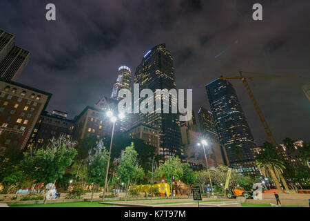 Los Angeles , sep 4: vista notturna di los angeles downtown da pershing square il Sep 4, 2017 a Los Angeles in California Foto Stock