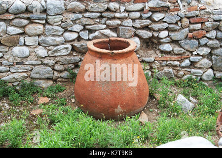 Sito archeologico di Philippi. Questa parte dello scavo proviene dalla zona conosciuta come casa del Vescovo. Philippi fu visitato dall'apostolo Paolo nella Bibbia. Foto Stock