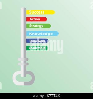 Il successo nella forza lavoro con uno sfondo verde e spazio di copia Illustrazione Vettoriale