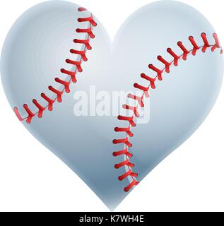 Cuore di baseball Illustrazione Vettoriale