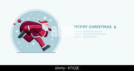 Illustrazione vettoriale di Babbo Natale natale del concetto di design. Illustrazione Vettoriale