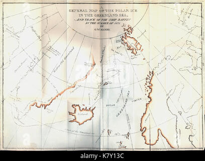 Diario di un viaggio in Groenlandia, nell'anno 1821, mappa Foto Stock