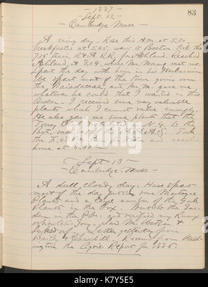 Journal, 1887 1890 (compreso) (pagina 83) BHL40346775 Foto Stock