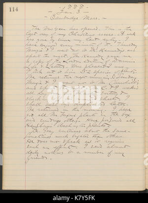 Journal, 1887 1890 (compreso) (pagina 114) BHL40346806 Foto Stock