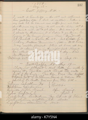 Journal, 1887 1890 (compreso) (pagina 237) BHL40346929 Foto Stock