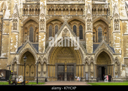 Entrata Nord di Westminster Abbey Foto Stock