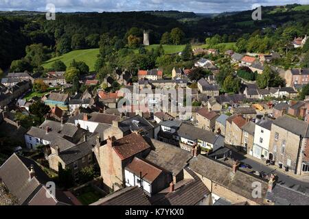 Richmond yorkshire, visto da sopra Foto Stock