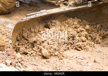 Sfocatura lama del grado di regolazione del veicolo stradale area di costruzione Foto Stock
