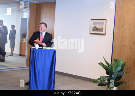 Onu, new york, Stati Uniti d'America. Xvii Sep, 2017. Il re in Giordania Abdullah II ibn al hussein ha incontrato onu sec-gen Antonio Guterres prima dell assemblea generale settimana. Credito: Matthew russell lee/alamy live news Foto Stock