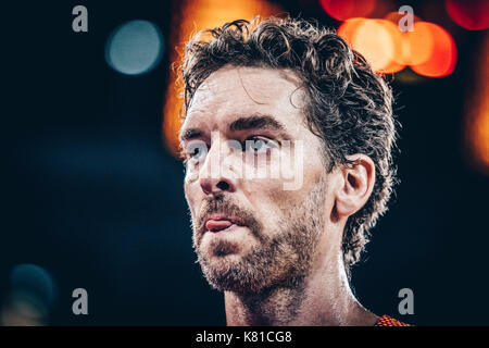 7 settembre 2017: Pau Gasol #4 (esp) durante la fiba Eurobasket 2017 - gruppo c, gioco tra Ungheria e Spagna presso la sala polivalente, Cluj - Napoca, Romania rou. foto: cronos Foto Stock