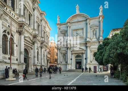 Chiesa di San Rocco, chiesa di san rocco, a sinistra la Scuola Grande di San Rocco, San polo, venedig, veneto, italien Foto Stock