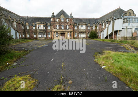 I motivi dell'ex villaggio bangour ospedale, dechmont, West Lothian, Scozia che ha chiuso nel 2004. Foto Stock