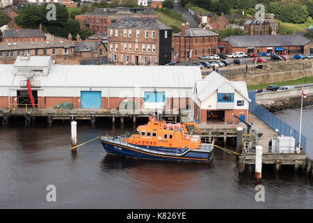 Scialuppa di salvataggio RNLI spirito di Northumberland, a North Shields scialuppa di salvataggio, stazione di North East England, Regno Unito Foto Stock