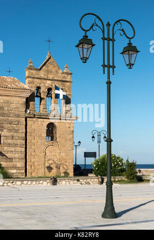 Chiesa di San nikolaos molou, Dionisios Solomos Square, Città di Zacinto, Grecia Foto Stock