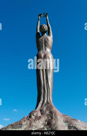 Statua della Libertà in corrispondenza di Dionisios Solomos square, Zante, Grecia Foto Stock