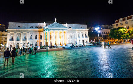 Piazza Rossio Lisbona Foto Stock