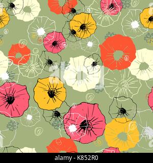 Seamless decorativi ornati motivo floreale. bright stampa per il tuo design Illustrazione Vettoriale