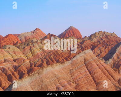 Rainbow Mountain rilievi, Danxia Zhangye, Gansu , Cina. Incredibile Foto Stock