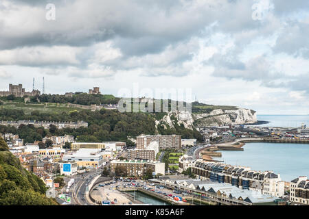 Visuale globale dover, kent, Regno Unito, incluso il banksy murale Foto Stock