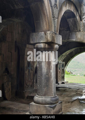 Haghpat monastero o Haghpatavank nel nord Armenia risalente a ca. 976 D.C., un sito patrimonio mondiale dell'Unesco, i dettagli interni Foto Stock