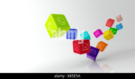 Le applicazioni mobili e le tecnologie multimediali concept Foto Stock