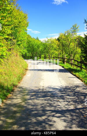 Strada di campagna a Zumberak - Samoborsko Gorje Parco Naturale, Croazia Foto Stock