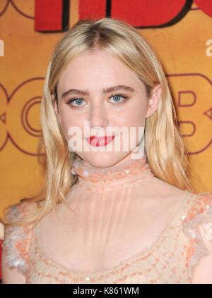 Los Angeles, Stati Uniti d'America. Xvii Sep, 2017. Los Angeles, CA, Stati Uniti d'America. Xvii Sep, 2017. kathryn newton presso gli arrivi per hbo emmy dopo essere partito, il Pacific Design Center di Los Angeles, CA, 17 settembre, 2017. Credito: everett collection inc/alamy live news Foto Stock