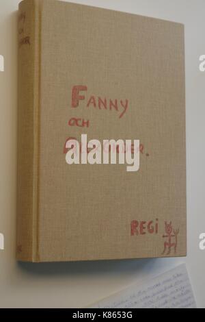 Stoccolma, Svezia. 7 Sep, 2017. Un facsimile di un legato di script per Ingmar Bergman film "Fanny e Alexander' raffigurato a Stoccolma, Svezia, 7 settembre 2017. Il celebre swedish film maker sarebbe stato di 100 anni il 14 luglio 2018. Credito: lennart simonsson/dpa/alamy live news Foto Stock