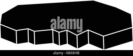 Glaçon vector silhouette icona simbolo design. bella illustrazione isolati su sfondo bianco Illustrazione Vettoriale