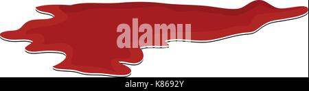 Pozza di sangue, rosso drop, Blot, macchia plash di sangue. illustrazione vettoriale isolati su sfondo bianco. Illustrazione Vettoriale