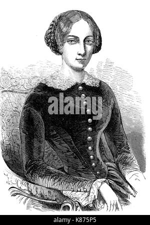 Maria Alexandrovna, nato principessa Marie di Hesse e dal Reno, 1824 - 1880, fu imperatrice consorte della Russia come la prima moglie dell'Imperatore Alessandro II, digitale migliorata la riproduzione di un originale woodprint dal XIX secolo Foto Stock