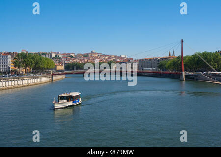 Passerelle du Palais de Justice, Lione, Francia Foto Stock