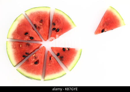 Grafico a torta delle fette di cocomero Foto Stock