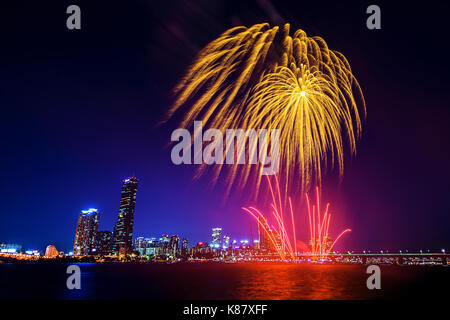 Seoul international festival dei fuochi d'artificio in Corea del sud. Foto Stock