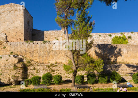 Enna (Sicilia, Italia) - Castello di Lombardia. vista del castello e il parco dall'esterno Foto Stock