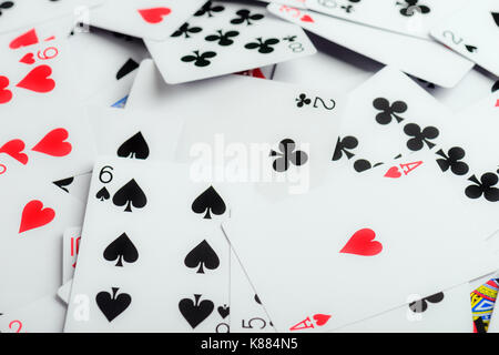 Casino carte da gioco come sfondo Foto Stock