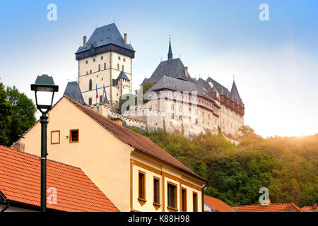 Karlstejn castello medievale. Bohemia Repubblica Ceca Foto Stock