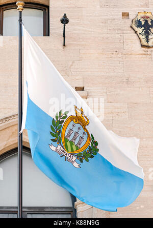 Bandiera della Repubblica di San Marino. Foto Stock