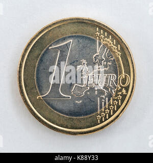Una moneta in euro. Foto Stock