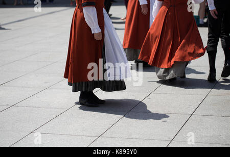 Compagnia di ballerini folcloristici gallesi Foto Stock