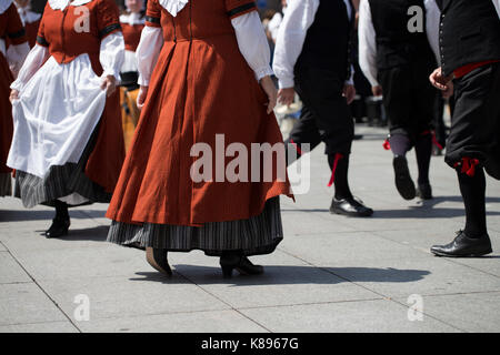 Compagnia di ballerini folcloristici gallesi Foto Stock