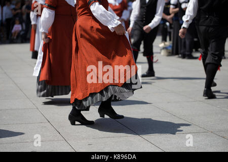 Compagnia di ballerini folcloristici gallesi Foto Stock