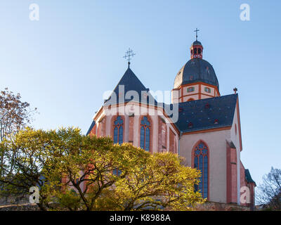 Mainz, Germania - 28 novembre 2016: cattedrale della città con visione interna ed esterna Foto Stock