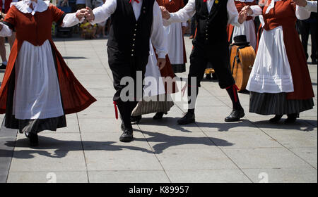 Compagnia di ballerini folcloristici gallesi Foto Stock